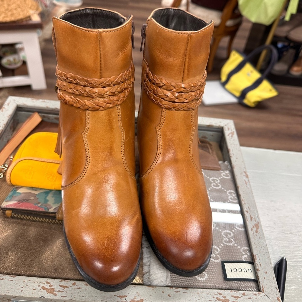 For Her by Sandro Moscoloni boots brown vintage leather look size 5.5 in womens - Picture 5 of 9